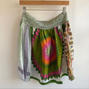 VINTAGE scarf skirt with lace waist band